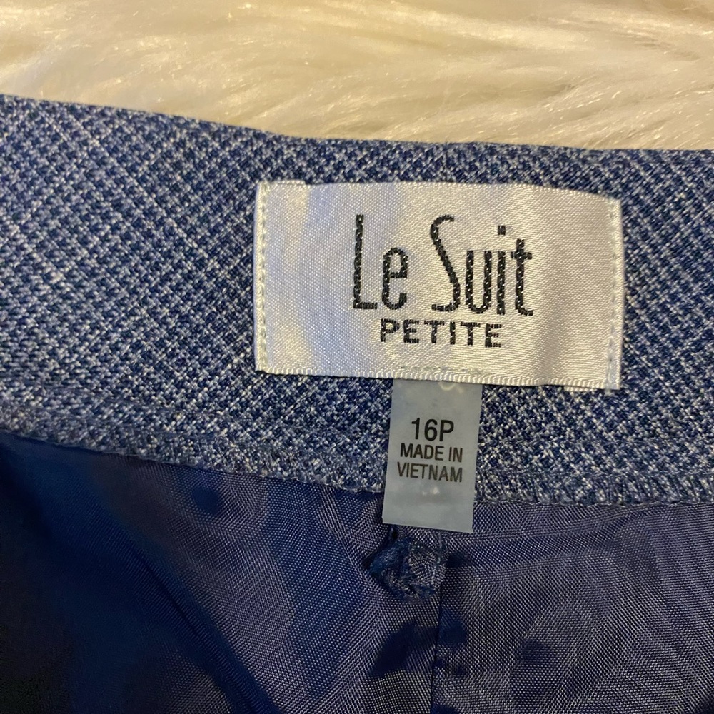 Le Suit petite blue pant suit 16p - Picture 10 of 12